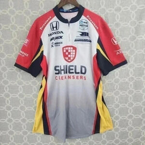 Vintage Men's Cycling Racing Jersey 66 Apparel  Honda Shield Cleansers Shirt XLT